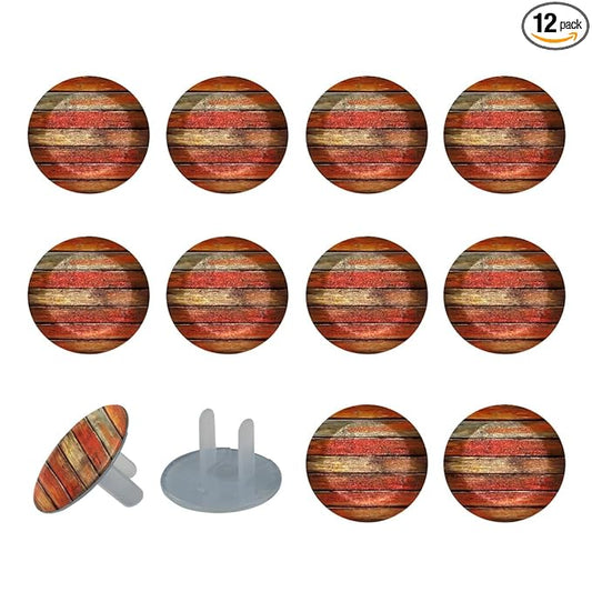 Wooden (1) Outlet Covers Baby Proofing Child Proof Plug Covers for Electrical Outlets Easy Install Outlet Plug Covers