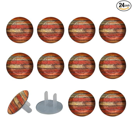 Baby Safety Outlet Plug Electrical Socket Covers, Wooden (1)