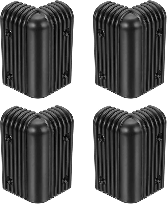 uxcell 4Pcs 3.07" x 1.89" Speaker Corner Protectors, Plastic Right Angle Protector Thickening Speaker for Cabinet Guitar Amplifier Stage Speakers, Black