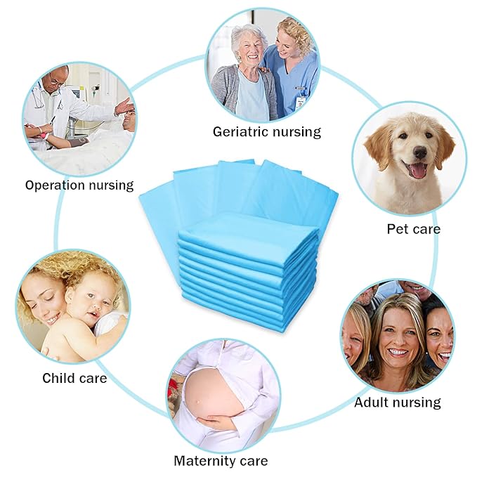 Baby Disposable Changing Pad, 100 Pack Soft Non-Woven Fabric Breathable Waterproof Underpads, Portable Leak-Proof Mattress Protector, Incontinence Bed Pads