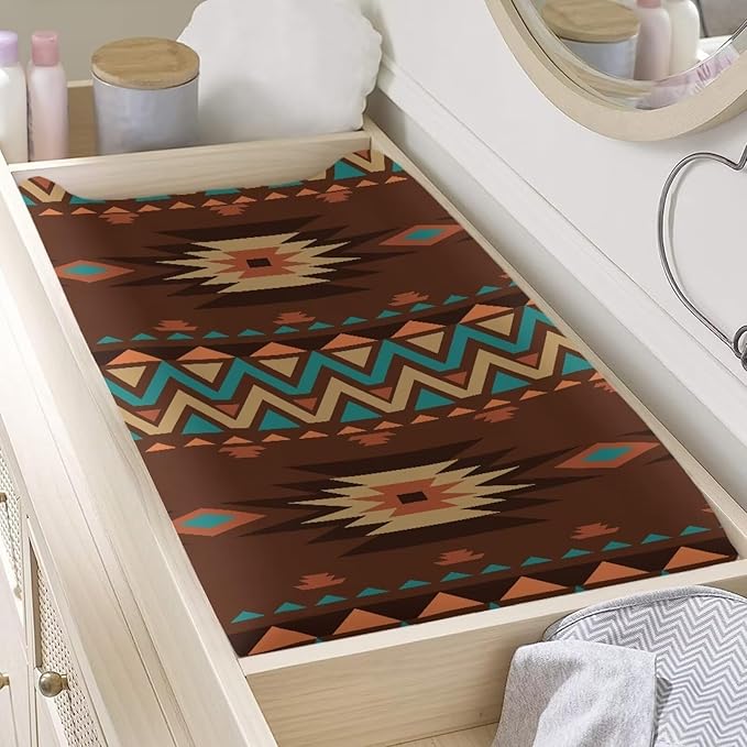 Aztec Tribal Baby Changing Pad Cover Infant Newborn Changing Table Covers Boys Girls Diaper Table Change Mat Sheet Cover Soft Washable Stretchy