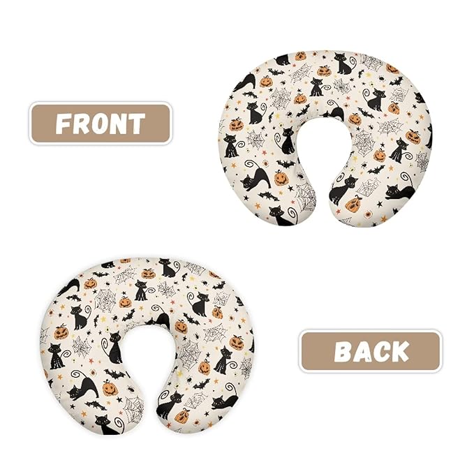 Cats Cobweb Nursing Pillow Cover for Infant Removable Neutral Breastfeeding Pillow Cover with Hidden Zipper Soft Stretchy Breastfeeding Pillow Slipcover for Halloween