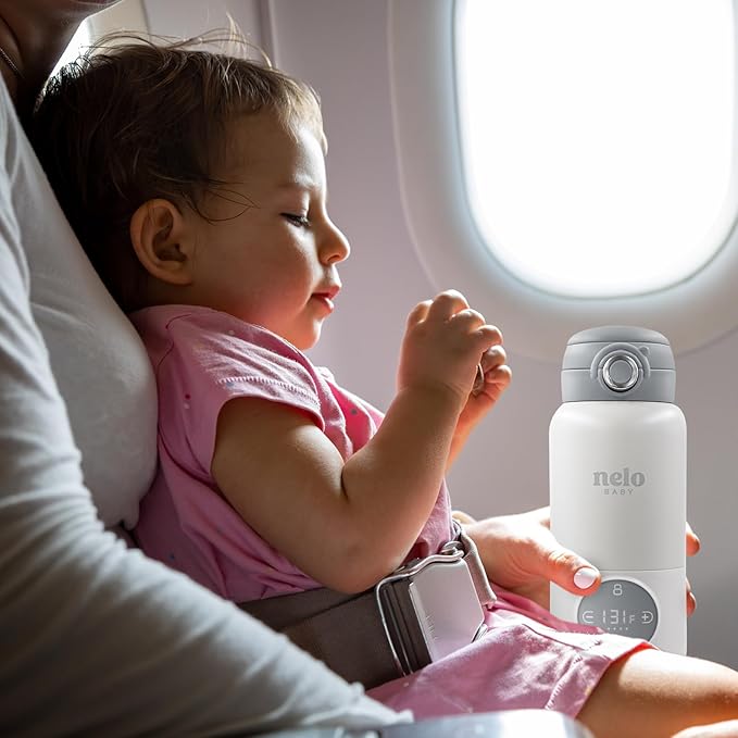 NELO Portable Milk Warmer with Large 16oz Capacity, Super Fast Charging, Fast Heating, Cordless, Formula, Breastmilk, & Water Warmer, Real-Time Temp Display, Perfect For Travel and Busy Moms, BPA Free