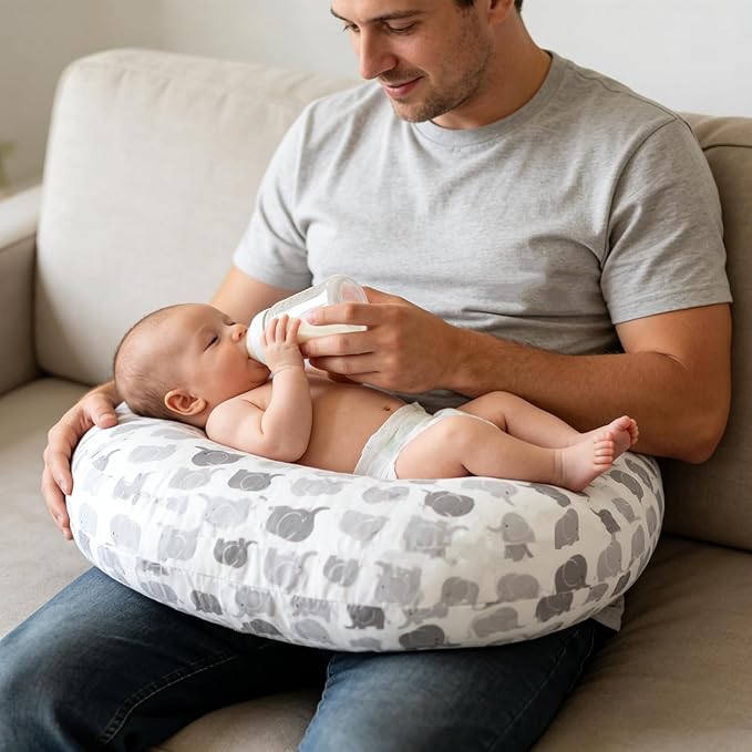 Winmany Baby Nursing Pillow Cover Newborn Removable Breastfeeding Pillowcover Cute Pattern Girls Boys Nursing Pillowcase for Breast and Bottole Feeding