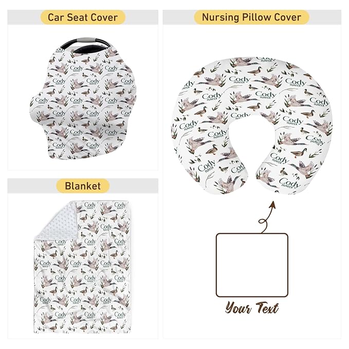 Dyoart Custom Baby Nursing Pillow Cover for Nursing, Removable Nursing Covers for Breastfeeding Pillows, Ultra Soft Comfortable Slipcover for Newborn Baby Boys and Girls, Wild Goose