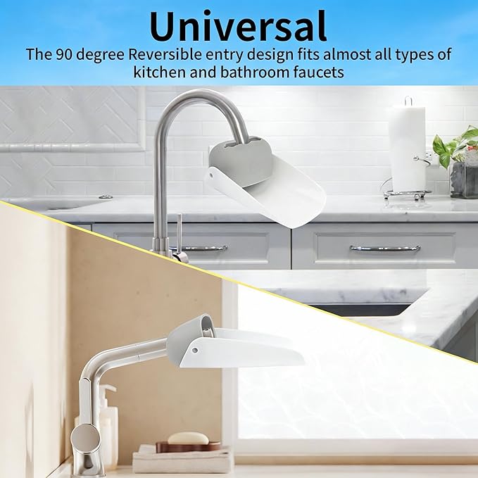 CHILDHOOD (2 Pack) Faucet Extender for Kitchen and Bathtub Sink, Universal Sink Handle Extenders, Fun Hand-Washing for Babies, Toddlers and Kids (Grey)
