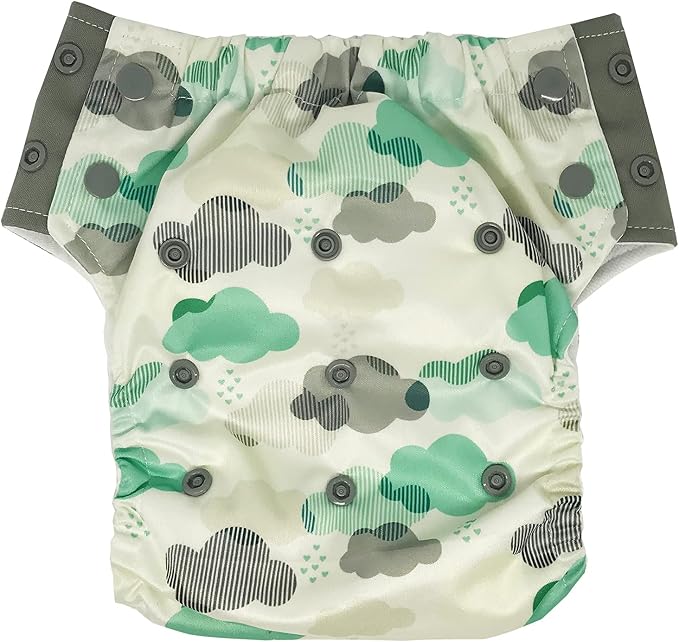 EcoAble Reusable Potty Training Diaper with Insert, Daytime Pull-on Cloth Training Pants for Toddlers and Big Kids (Size 3, Cloud)