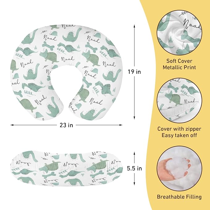 Dyoart Baby Nursing Pillow Cover,Personalized Comfortable Nursing Covers,Breastfeeding Pillow Slipcover for Bottle Feeding,Custom Gifts for Infant(23"x19"x5.5")(one Size)
