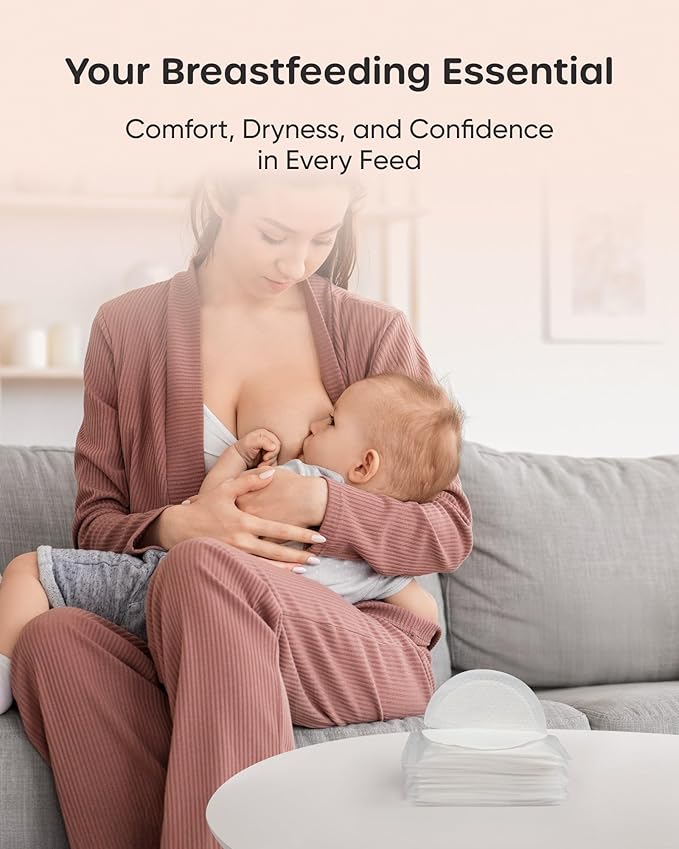 Nuliie 200 PCS Disposable Nursing Pads, Ideal for First-Time Buyers to Find Perfect Match, 4 Materials Trial (Viscose from Bamboo, Classic, Blue Core, Pink Care), Breastfeeding Essentials for New Moms