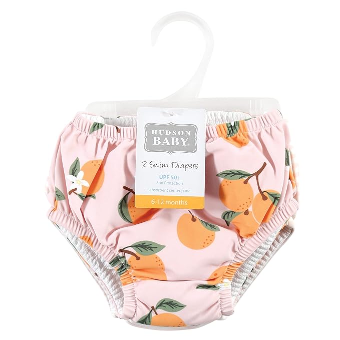 Hudson Baby Unisex Baby Swim Diapers, Oranges, 12-18 Months