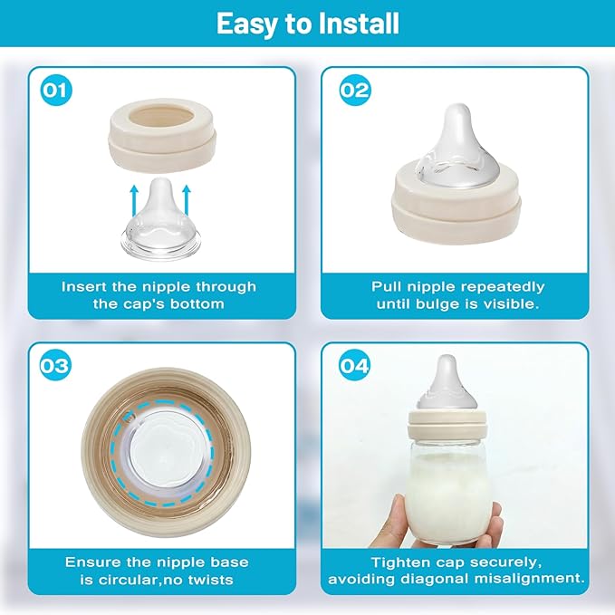 Sippy Cup Nipples for Mam Bottles, Soft 100% Silicone Baby Nipples, Transition Cup Replacement Baby Bottles Nipple, BPA-Free, Size L, Fast Flow, 6m+, 6 Pack