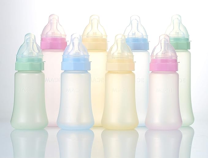 Made in USA aMACEing Zero Leak Leak Resistant Baby Bottle with Anti-Colic Vent and Variable Flow, 10oz (Yellow)