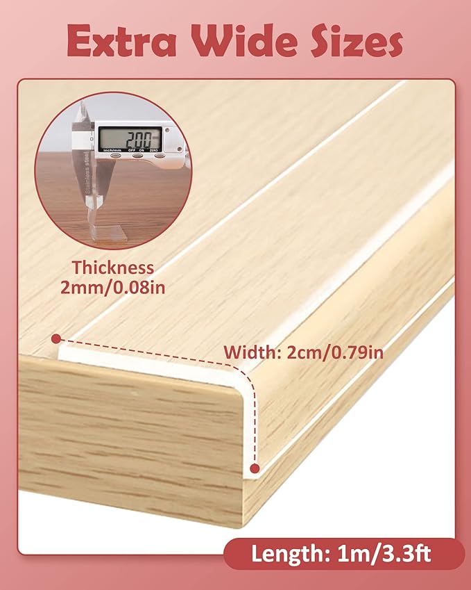 Corner Protectors Baby Proofing, Clear Edge Protector Strip, Soft Corner Protectors for Kids, Baby Child Safety Tables Corner Guards for Furniture Against Sharp Corners for Cabinets, Tables 3.3ft