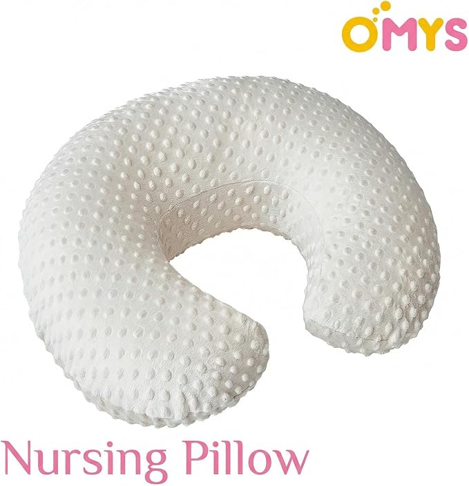 Nursing Pillow, Breastfeeding Pillows with Removable Cover for Mom with Breathable Filling, Ergonomic Baby Feeding Essentials for Bottle and Breastfeeding (Beige)