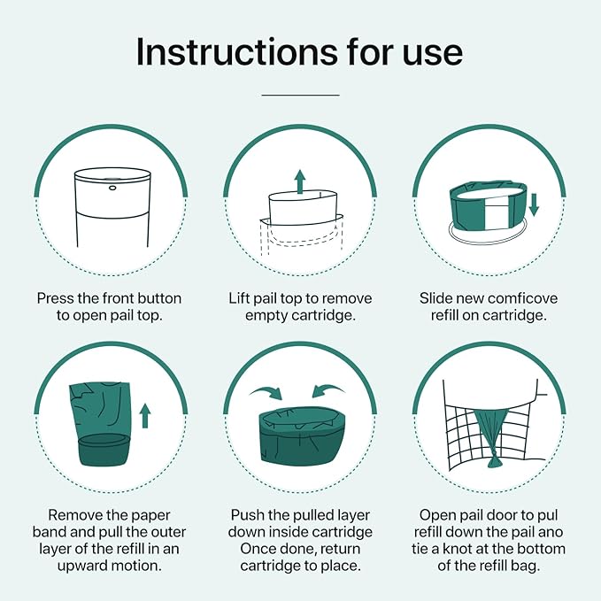 Diaper Pail Refills Compatible with DEKOR MINI, 30% Extra Thick, Leak-Proof, Durable, Holds Up to 660 Diapers, Easy to Use for Baby’s Diaper Disposal