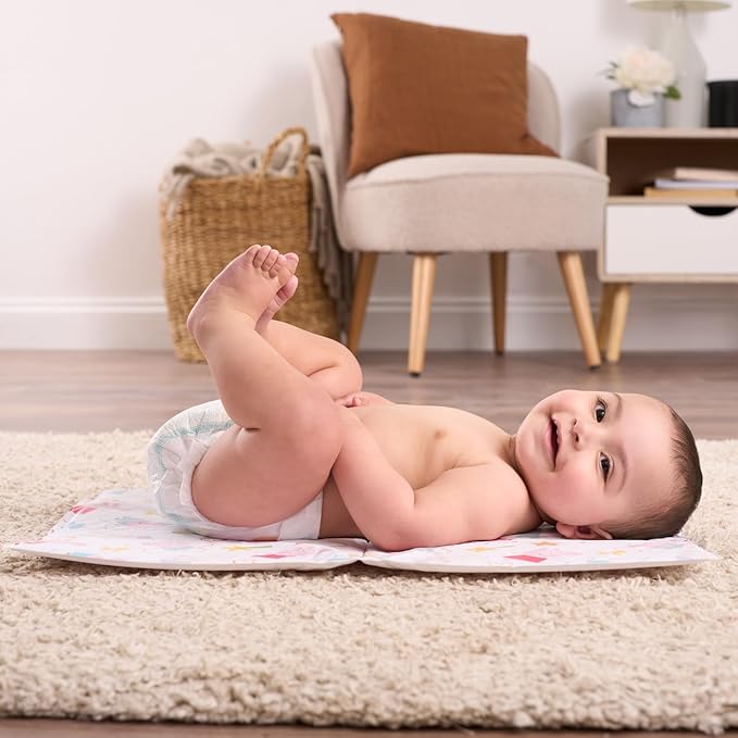 Peppa Pig Portable Nappy Changing Mat Travel Baby Change Mat, Wipe Clean Material, Foldable Padded BPA Free 0M+ Lightweight White/Pink Colour for Babies