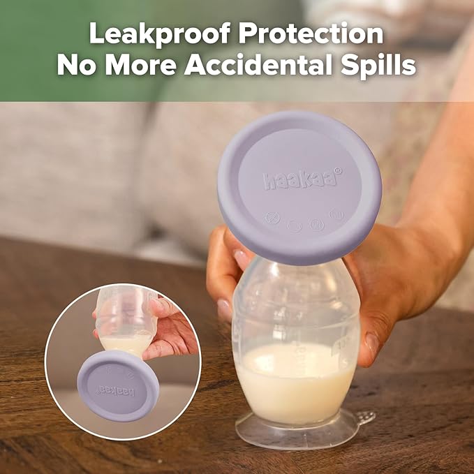 haakaa Manual Breast Pump Cap (Lavender) - Made of Premium Grade Silicone, Suitable for All haakaa Breast Pump