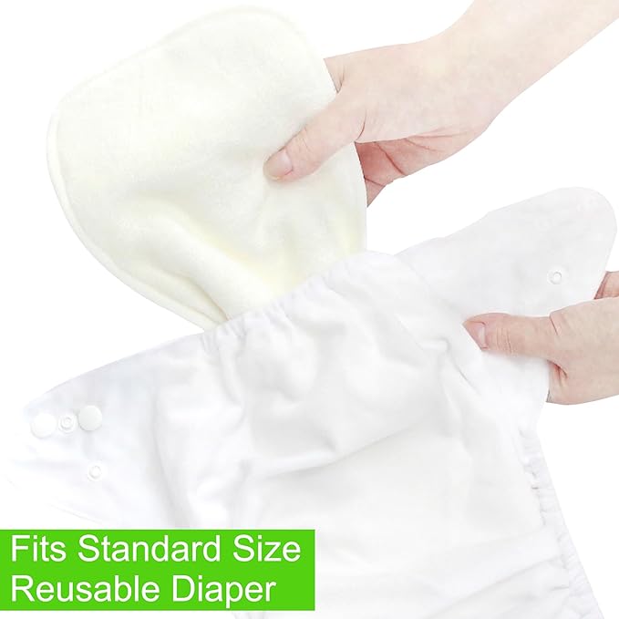 wegreeco Reusable Soft 4 Layers 12 Pack Inserts for Baby Cloth Diaper,High Absorbing Washable Liners