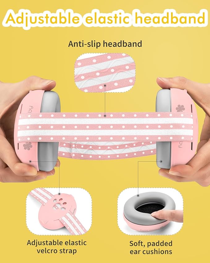 Baby Ear Muffs Noise Protection, 25dB Noise Cancelling Headphones for Infants Toddlers 0-36 Months Airplane Travel Essentials