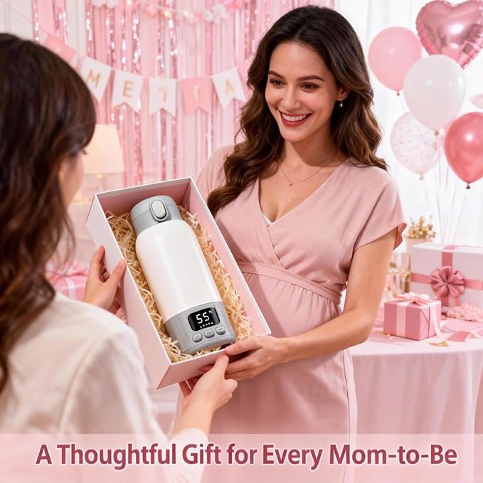 17oz Portable Bottle Warmer for Travel, Milk Warmer, Portable Water Warmer for Breastmilk & Formula, Bottle Warmer On The Go, Fast and Even Heating, Leakproof, with Adapter