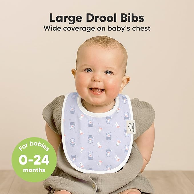 8-Pack Organic Baby Bibs for Boys, Girls - Soft Cotton Drooling and Teething Bibs for Baby Girl & Boy, Extra Absorbent, Easy To Clean & Put On for Toddler, Newborn, Infant 0-24 Months (Dreamers)