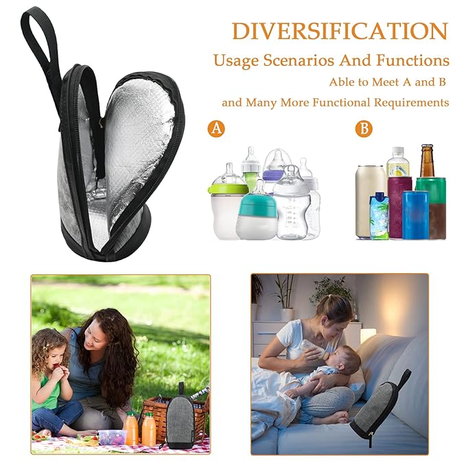 Bottle Bag - Breastmilk Cooler, Insulated Baby Bottle Bag for Daycare