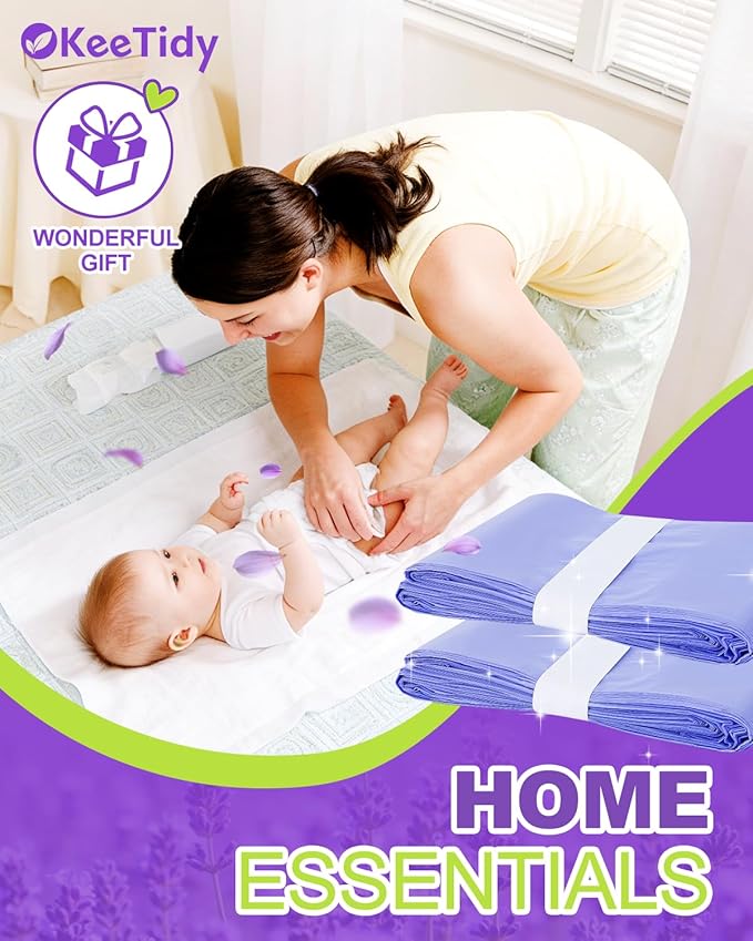 Diaper Pail Refill Bags Compatible with DEKOR PLUS Diaper Pails, 20% Extra Length Diaper Bags Disposable with Lavender Flavor, Holds up to 5940 Diapers, 10 Pack