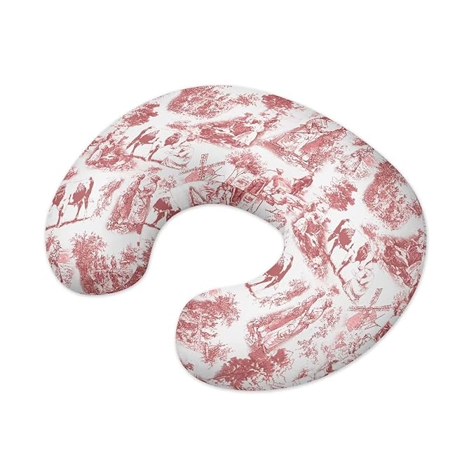 French Countryside Nursing Pillow Cover Rustic Style Baby Boys or Girls Removable Nursing Covers for Breastfeeding Pillows, Bottle Feeding Pillow Cover