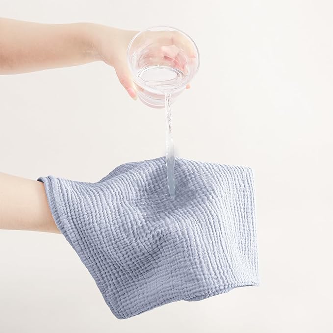 Susurration Muslin Burp Cloths 24x24 Inches Ultra Soft 100% Cotton, 4 or 7 Pack Baby Washcloths for Newborn, Absorbent Burp Rags & Swaddle Blankets
