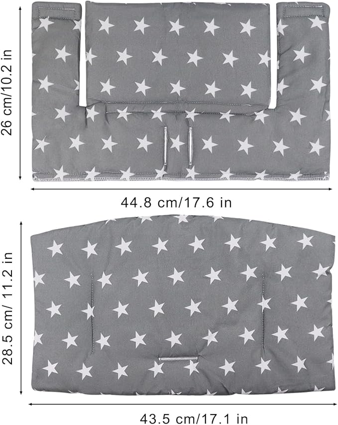 For Tripp Trapp High Chair Cushion, Soft And Comfortable For Tripp Trapp High Chair Cushion, For Tripp Trapp Cushion Set Makes It Safer And More Comfortable For Baby To Sit On (Grey Star Pattern)