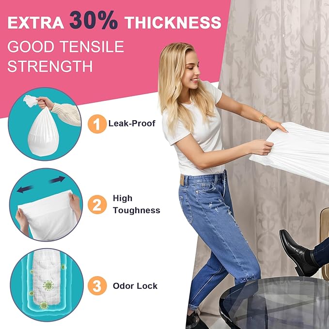 Refills Compatible with DEKOR Classic Diaper Pail Refill Bags| 8 Pack| Super Powerful Odor Eliminator Extra Thick Diaper Pail Bags| Each Holds up to 5544 Diapers| Fresh Lemon Scent| Easy to Replace