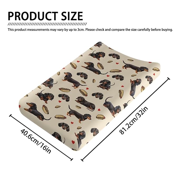Dachshund Changing Pad Cover Girl Hot Dog Changing Table Covers Toddler Diaper Changing Table Mat Sheets Newborn Infant Baby Pads for Changing