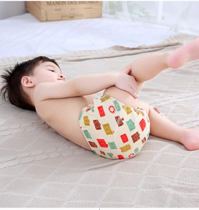 4 Pack Baby Toddler Potty Training Pants Layered Cotton Training Underwear for Toddlers Girls Boys (4T, E)