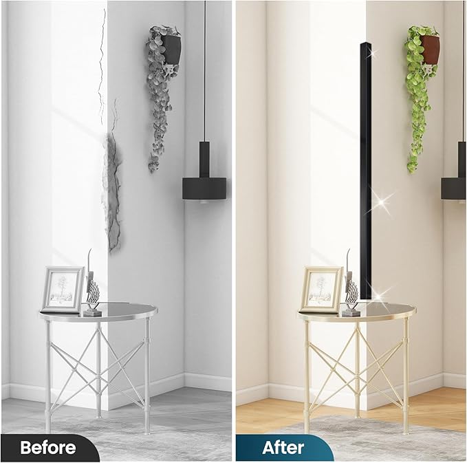 4PCS 36" Black Metal Corner Protector, Peel and Stick Aluminum Corner Guards L molding Tile Trim, Suit for Wall Door Frame Cabinet Baseboard Decor, Size 36in x 0.8in (Pack of 4)
