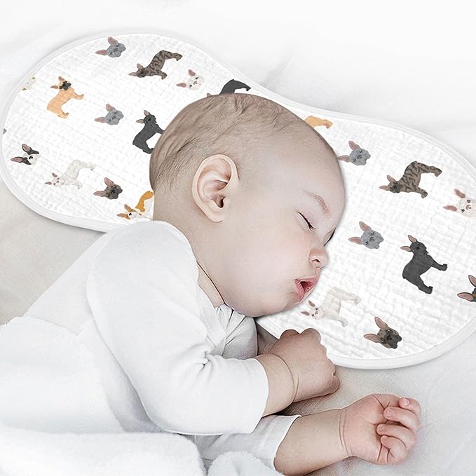 vvfelixl Burp Cloths Different French Bulldog for Baby Boy Girls Baby Washcloths Burp Rags 1 Pack