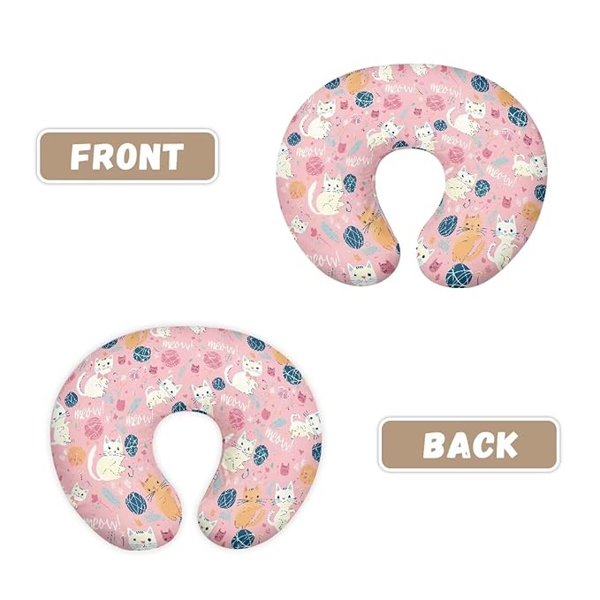 Cat Wool Ball Baby Fashion Nursing Pillow Cover Baby Breastfeeding Slipcover Newborn Safety and Comfy Cover for Daily Life, 2 Packs