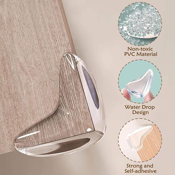 Corner Protectors for Baby 20Pcs, Furniture Corner Guard, Edge Corner Guard, Edge Safety Bumpers for Table Edges & Sharp Corners, Baby Proof Corners Bumper Cushion, Clear Table Safe Corner Protectors