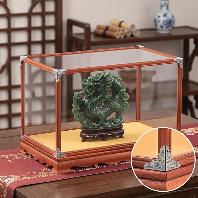 50Pcs Stair Dust Corner (0.98in/25mm) - Dust Catchers for Edge, Vintage Metal Corner Cover with Screws, Antique Silver Decorative Protectors for Walls Baseboards Jewelry Box Cabinets Table