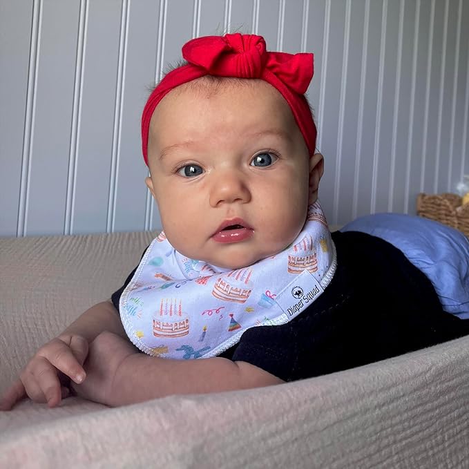 DiaperSquad's 100% Organic Cotton Baby Drool Bibs, Super Absorbent & Adjustable Baby Bibs for Drooling and Teething