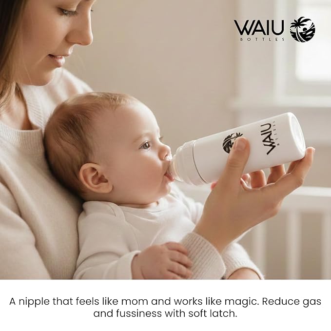 Waiu Insulated Baby Bottle Replacement Nipple, BPA-Free, Anti-Colic Vented Nipple