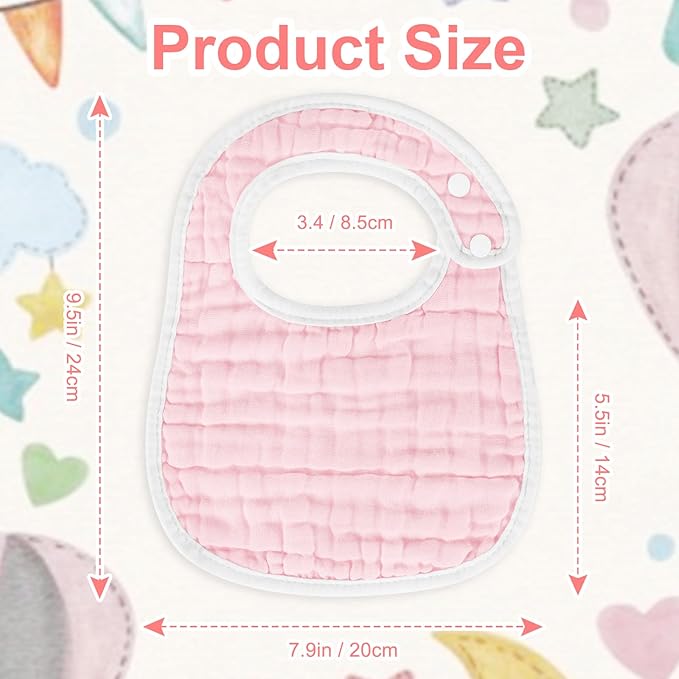 Accmor Muslin Baby Bibs, 6 Pack Soft Cotton Baby Bandana Drool Bibs for Boys Girls Teething and Drooling