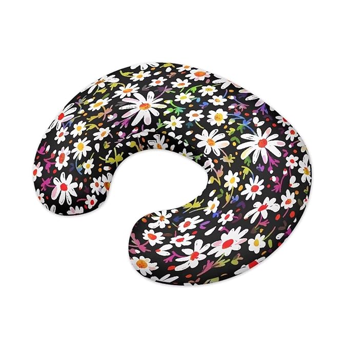 Colorful Daisies Nursing Pillow Cover Slipcover Soft and Comfortable Maternity Breastfeeding Newborn Infant Feeding Cushion Cover Machine Wash & Quick Dry