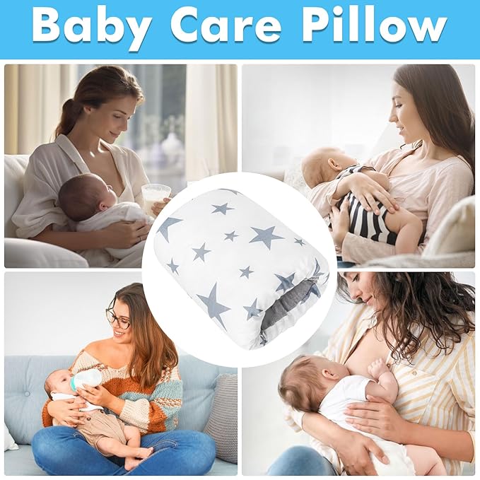 Baby Feeding Arm Pillow,Soft Cotton Bottle Nursing Arm Pillows for Newborn,Breastfeeding Pillows for More Support for Mom and Baby,Portable and Washable,Ergonomic Nursing Essentials(Pentagram)