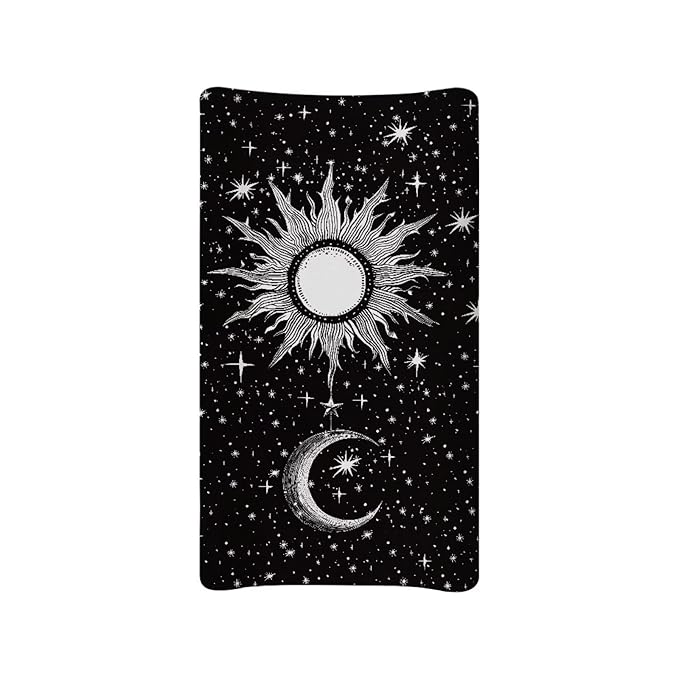 Sun and Moon Changing Pad Cover Neutral Baby Diaper Changing Table Covers Newborn Infant Changing Pad Sheets Toddler Changing Table Mat