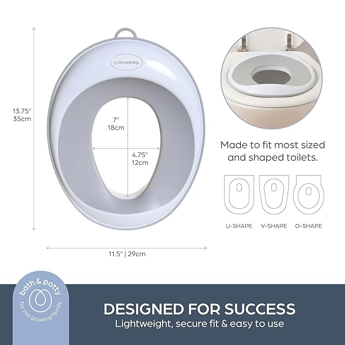 Dreambaby Potty Training Toilet Seat, Easy Fit Toddler Toilet Seat Cover, Anti-Slip for Potty Training Boys and Girls, Lightweight and Portable Potty for Toddler Travel. (Pack of 2)