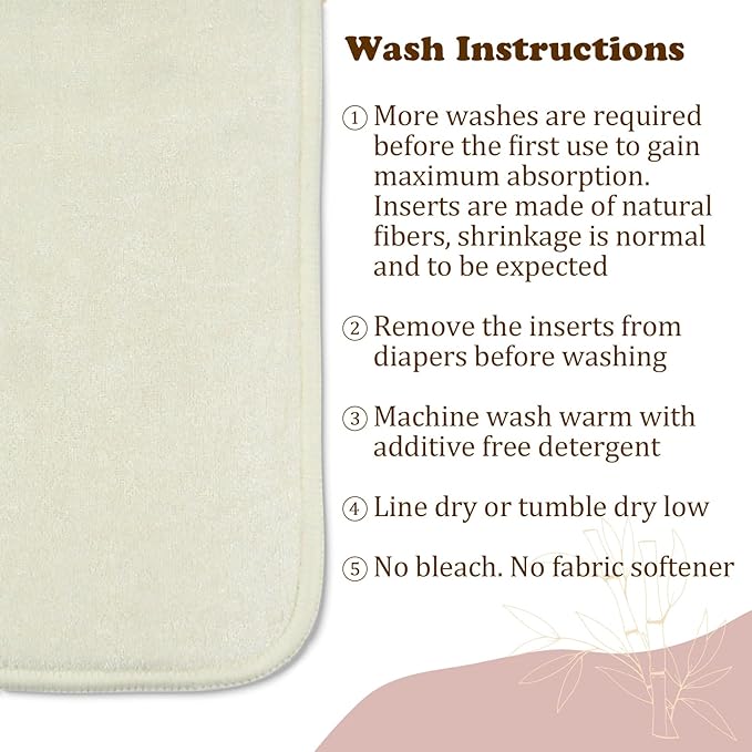 Mama Koala 6-Layer Natural Cotton Cloth Diaper Inserts, Adjustable and Reusable for Any Baby Cloth Diaper(6 Pack)