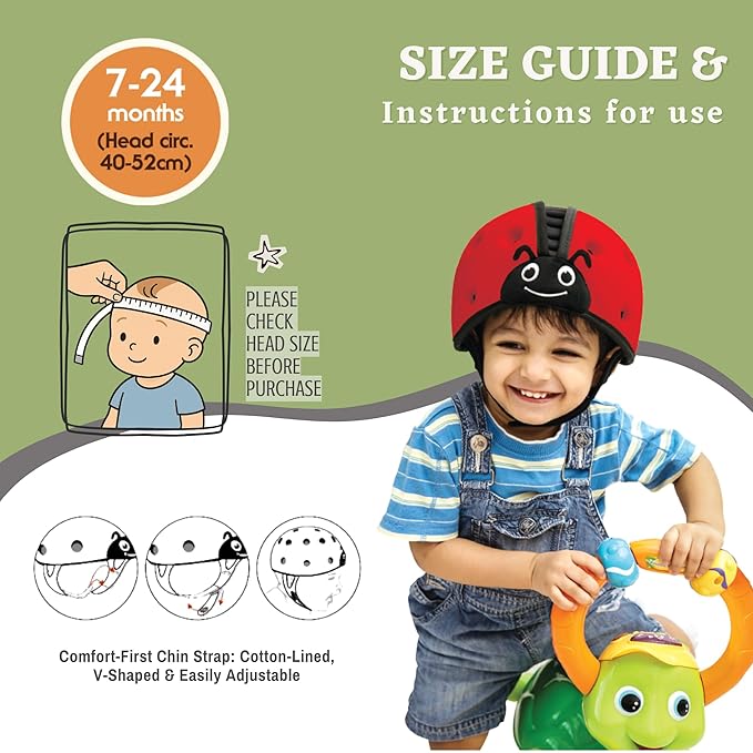 SafeheadBABY Soft Baby Head Protector Helmet for Crawling and Walking 7–24 Months – Ultra-Lightweight & Breathable Infant Safety Helmet That Grows with Your Baby (Head Circ. 40–52 cm) – Giraffe Baby