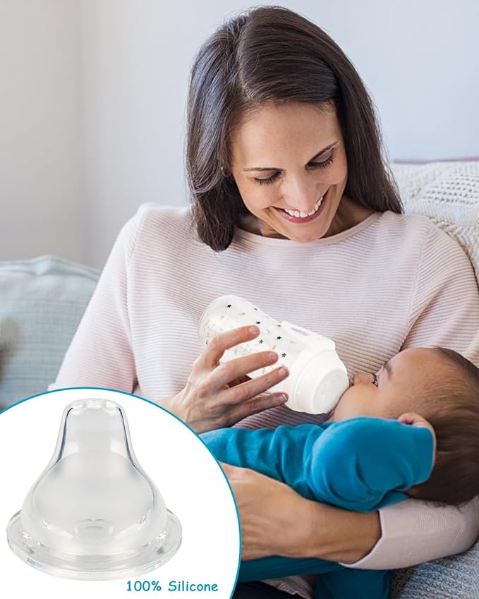 6 Count Replacement Silicone Spout Compatible with NUK, Soft Spout Replacement for NUK Active and Learner Cups, Soft 100% Silicone Sippy Cup Nipples，6m+
