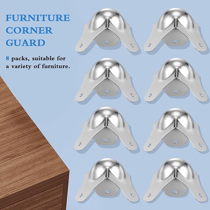 ERINGOGO 8 Pcs Ball Corner Protectors 2.75X2.55X2.36In Shockproof Edge Guards for Flight Cabinets and Storage Cases Furniture Corner Protection Easy Installation
