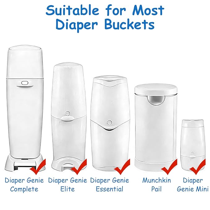 Diaper Pail Refills Bag - Multi-Layer Odor Lock Bags Compatible with Playtex Diaper Genie, Holds Up to 280 Newborn Diapers Per Pack (1120 Count - 4 Packs)